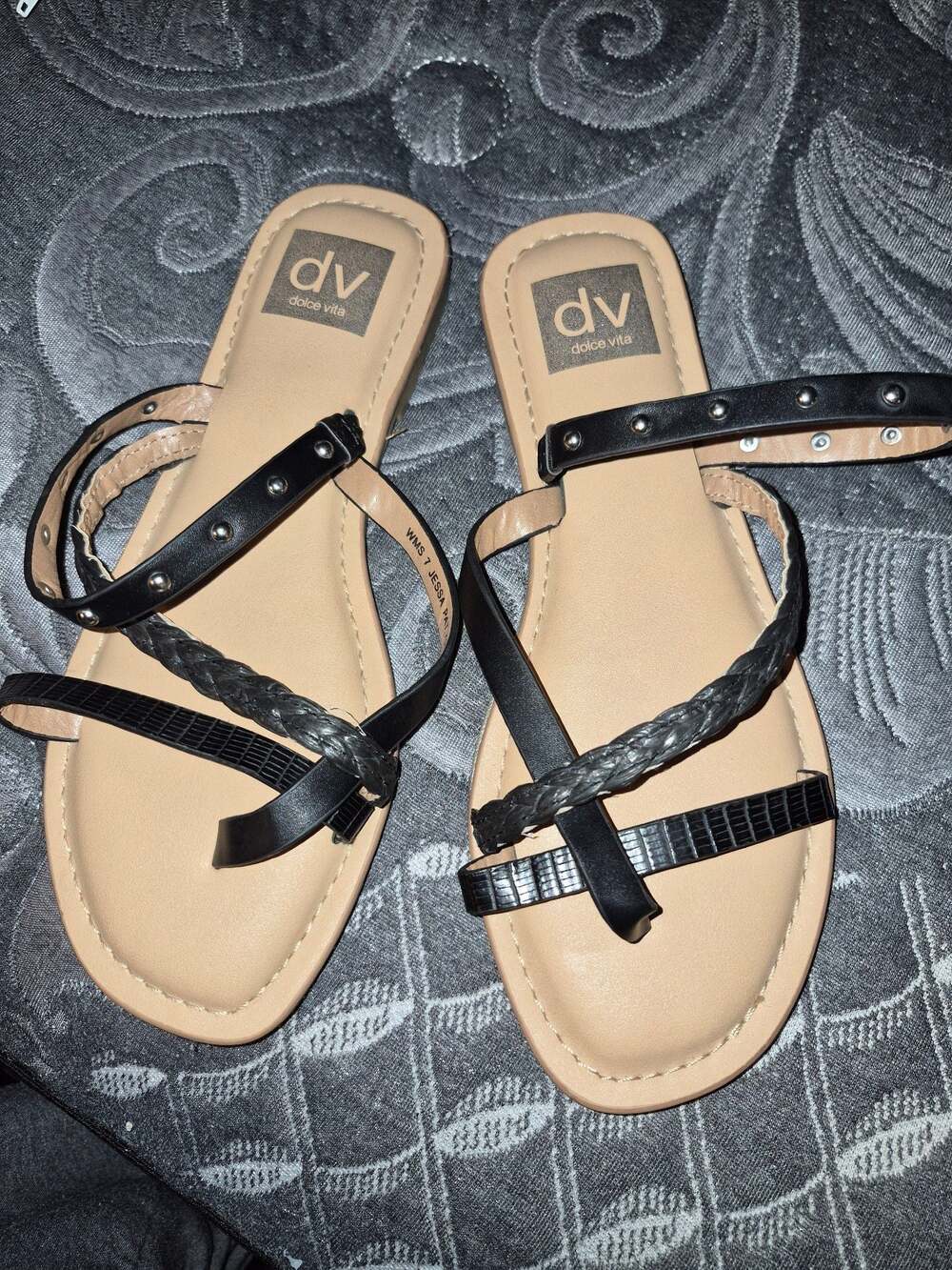 DV Dolce Vita Jessa Strappy Studded Flat Sandals